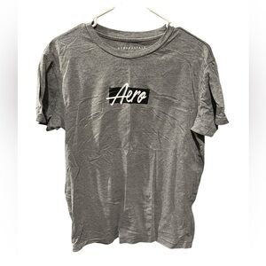 Aeropostale Men’s Small Gray Logo Graphic T-Shirt – Casual Basic Tee